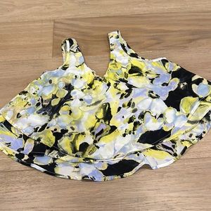 Bar III yellow and black crop top